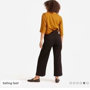 Everlane Wide Leg Crop Leg Pants in Surplus Green Size 8 short